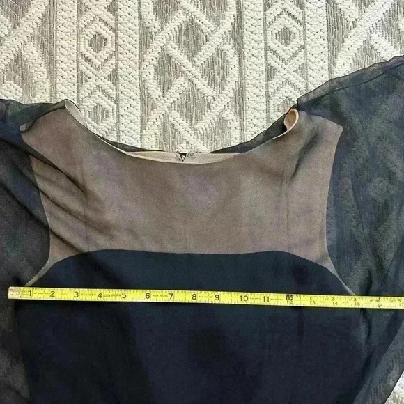 Georgia Bullock Vintage 1960’s Sheer Silk Overlay Black Midi Dress Sz Small. - Picture 10 of 13